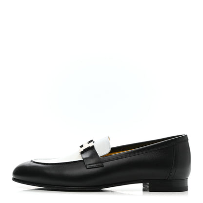 Hermes Calfskin Womens Paris Loafers 39 Black White 1 of 7