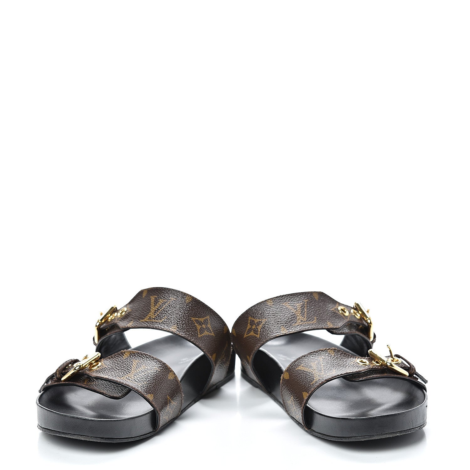 Louis Vuitton Monogram Bom Dia Mule Sandals 37 Black 5 of 12