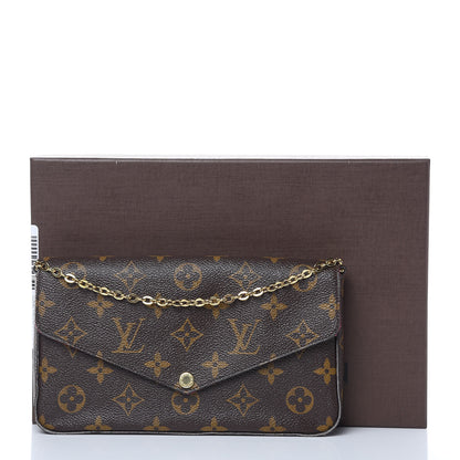 Louis Vuitton Monogram Pochette Felicie Chain Wallet Fuchsia 17 of 17