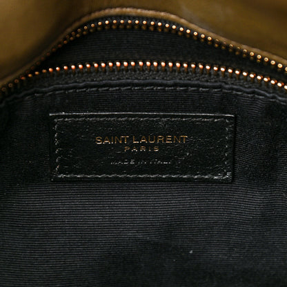 Saint Laurent Lambskin Quilted Medium Loulou Puffer Monogram Chain Satchel Seaweed 6 of 10