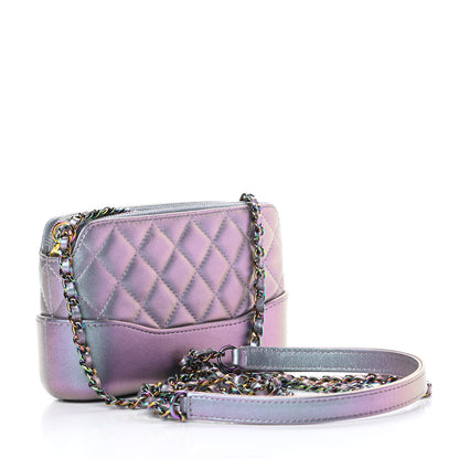 Chanel Iridescent Lambskin Calfskin Quilted Small Gabrielle Clutch With Chain Light Purple 3 of 16