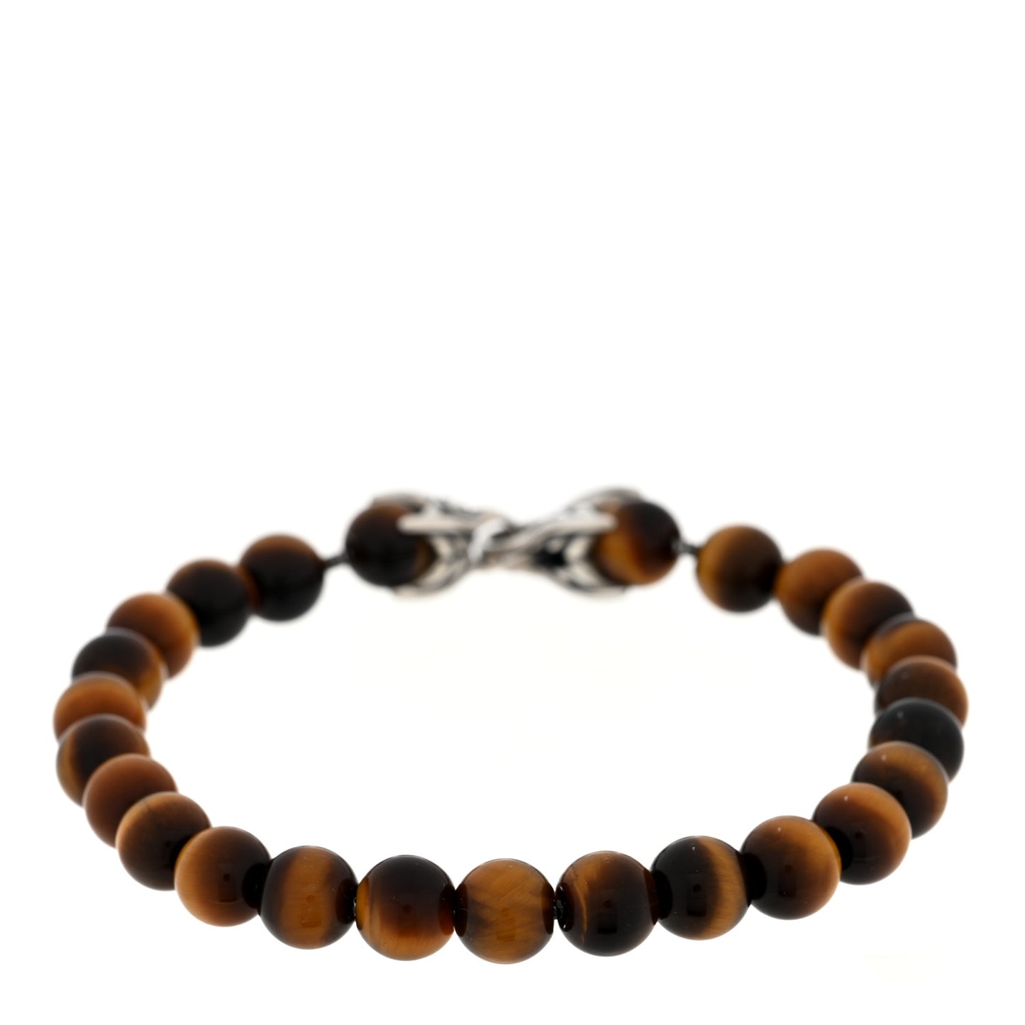 Sterling Silver Tiger's Eye 8mm Spiritual Beads Bracelet