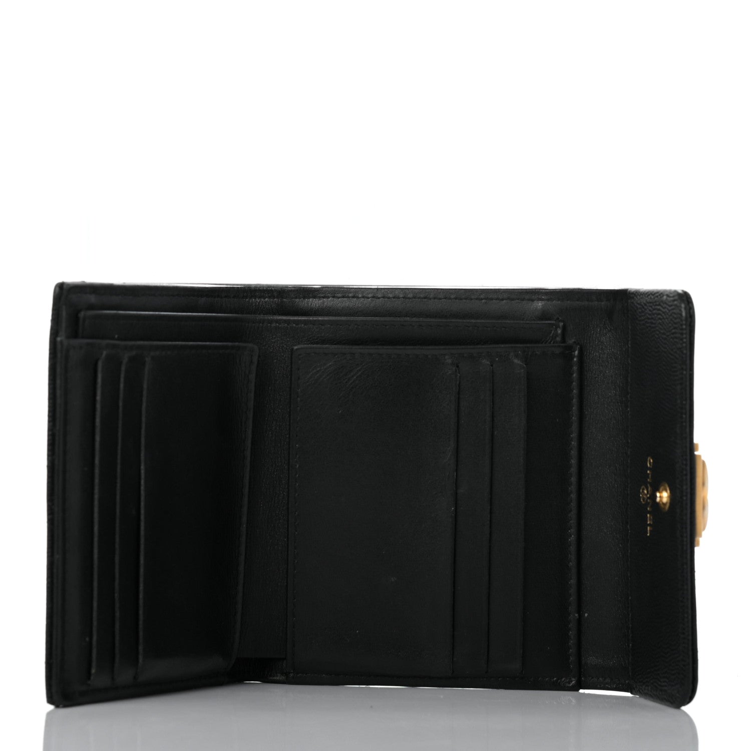 Chanel Caviar Quilted Compact Boy Wallet Black 5 of 13