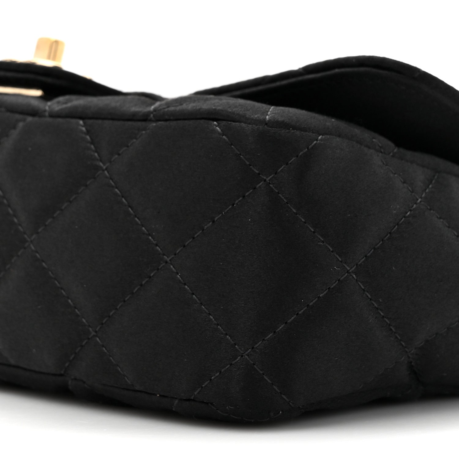 Chanel Satin Quilted Mini Rectangular Flap Black 9 of 10
