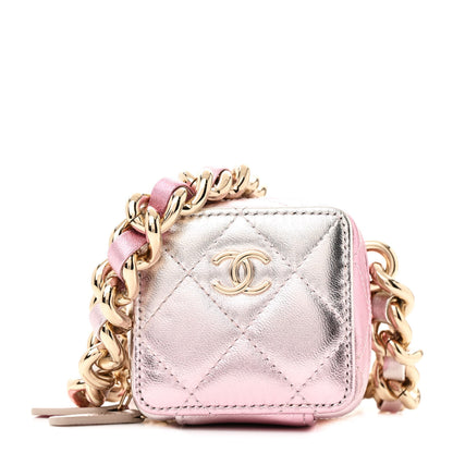 Chanel Gradient Metallic Lambskin Quilted Like A Wallet Clutch With Chain Gold Pink 1 of 13