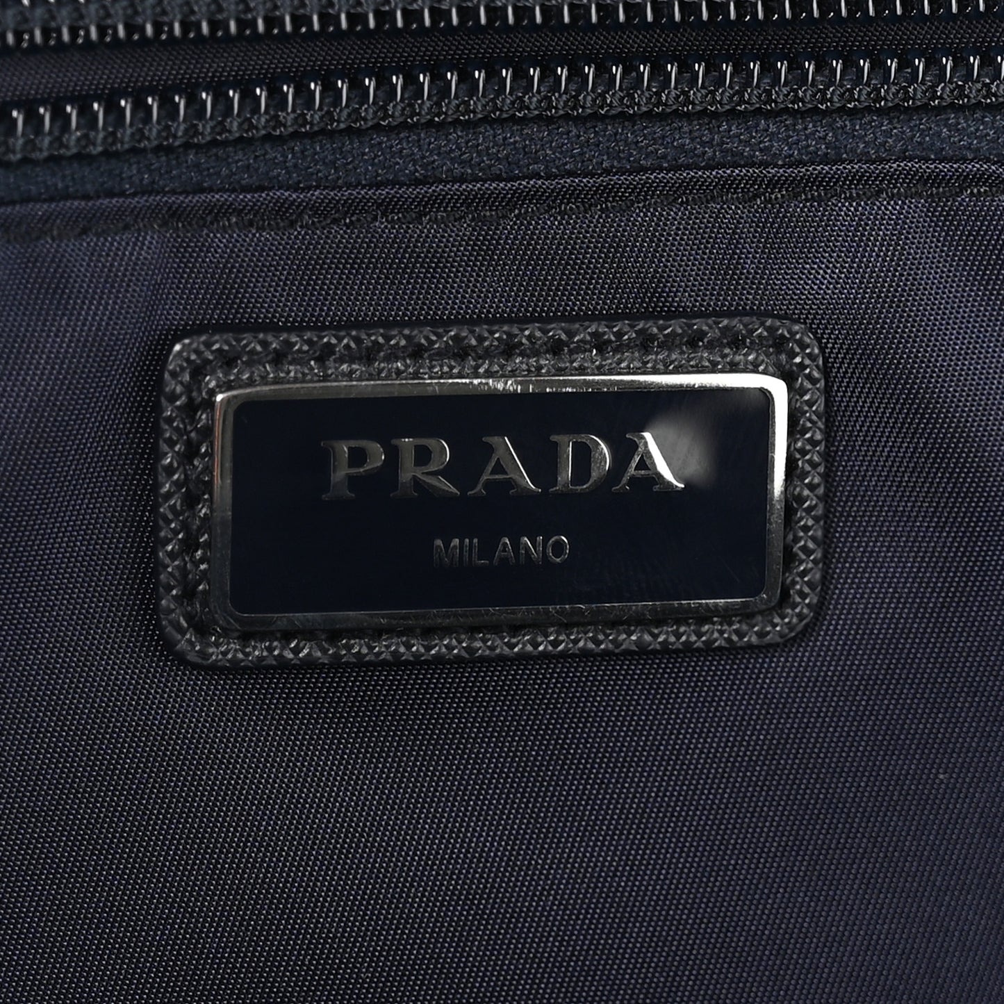 Re-Nylon Saffiano Double Snap Buckle Zip Flap Shoulder Bag Bleu