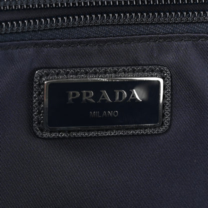 Prada Re-Nylon Saffiano Double Snap Buckle Zip Flap Shoulder Bag Bleu 6 of 11