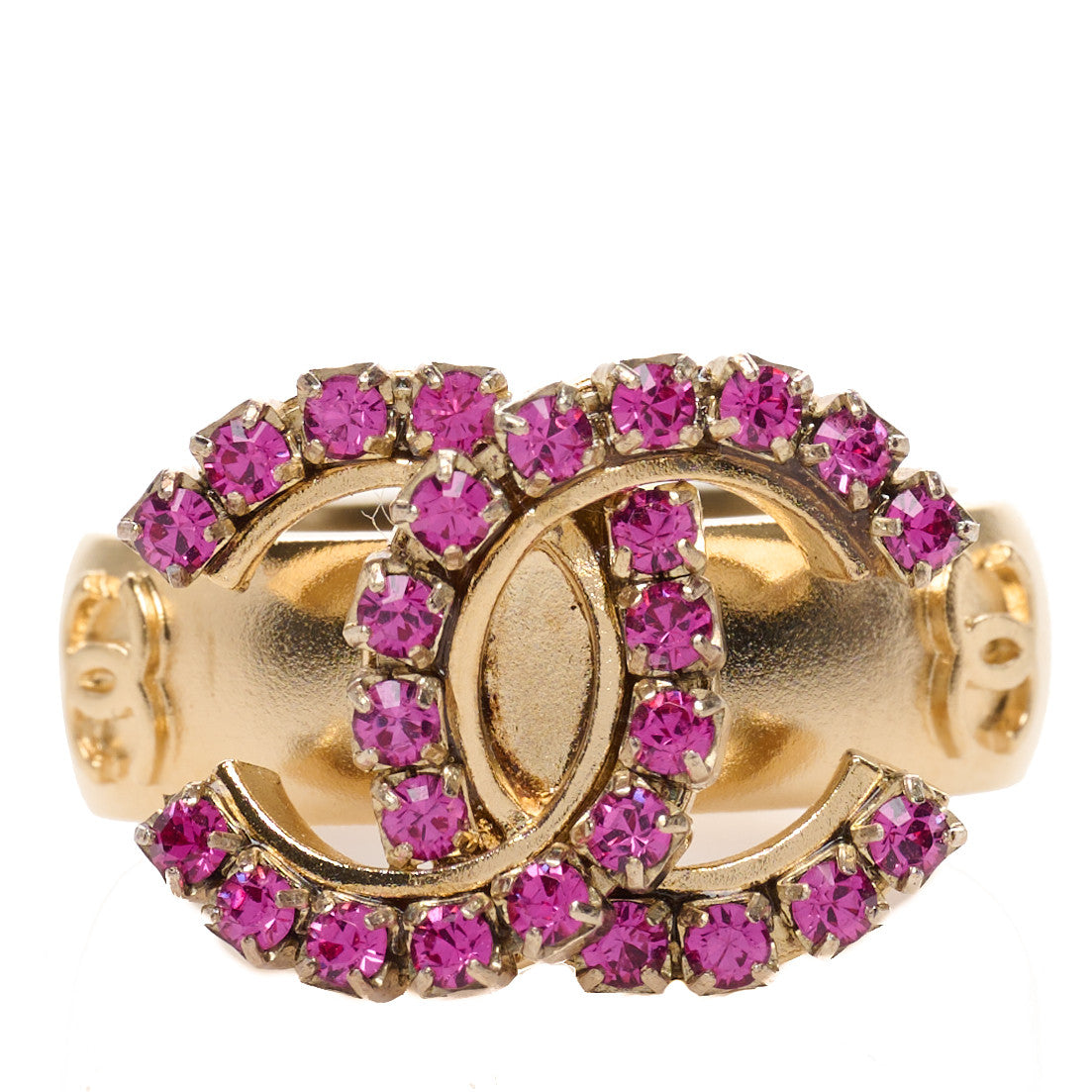 Crystal CC Ring 6 Gold Pink