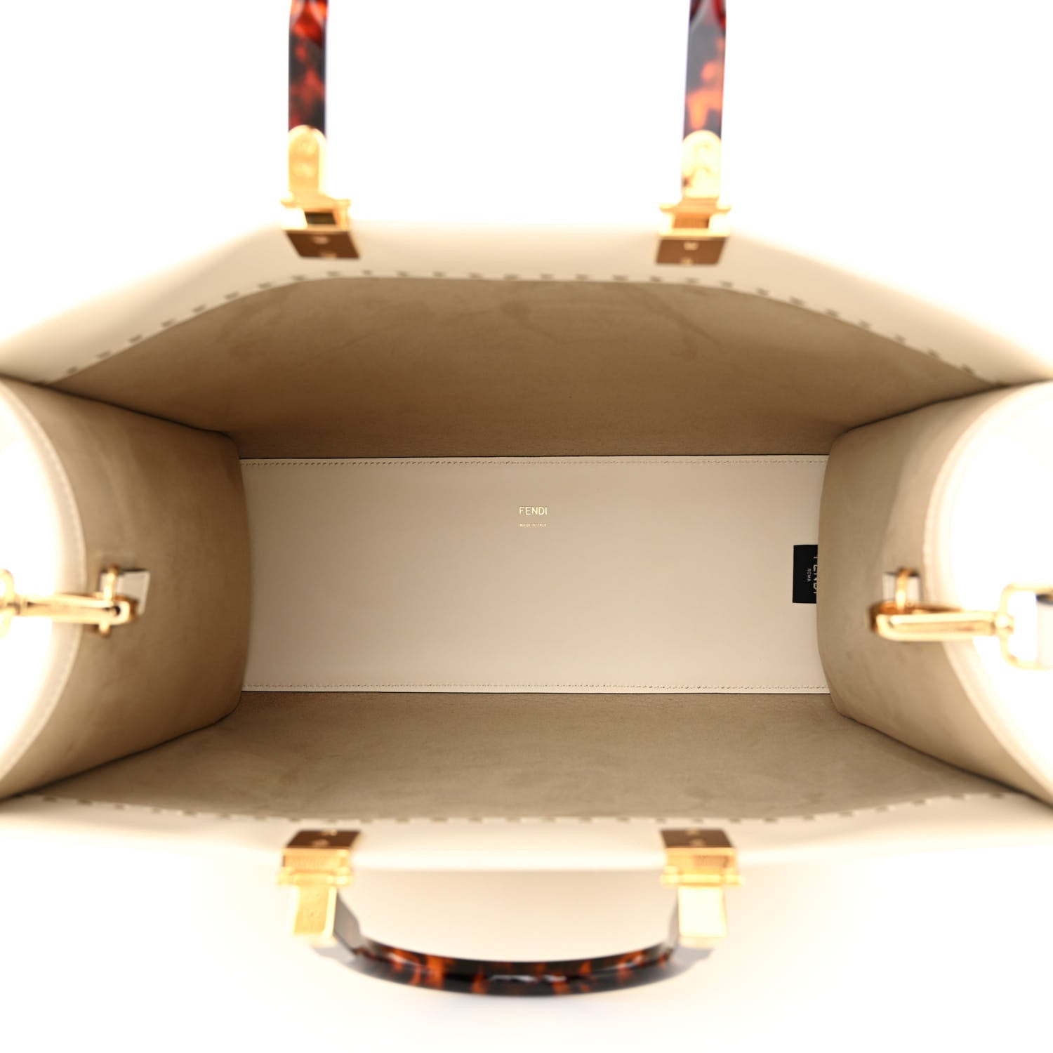 Fendi Vitello King Plexiglass Medium Fendi Sunshine Shopper Tote White Ice 5 of 11
