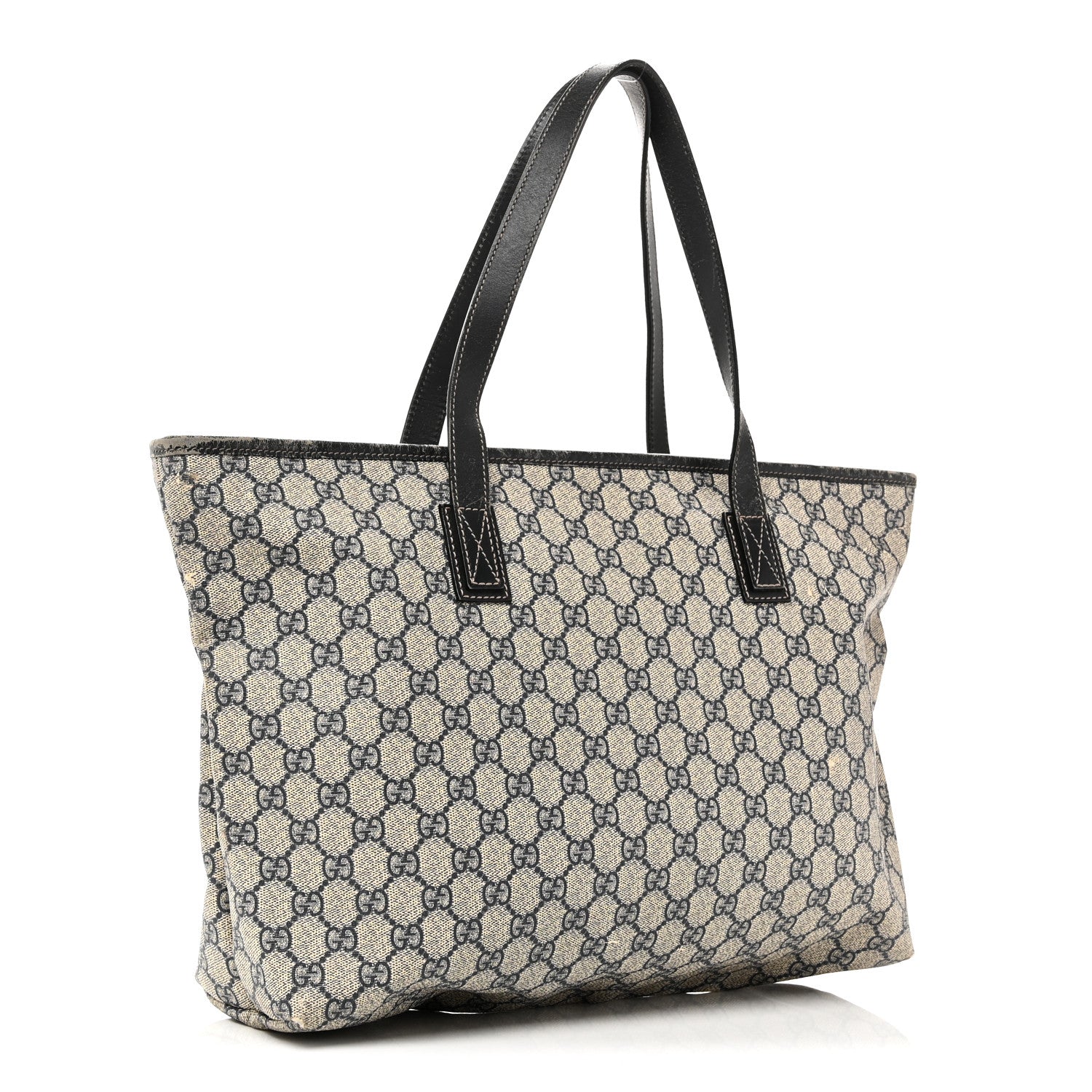 Gucci GG Supreme Monogram Medium Zippered Shopping Tote Navy Navy 3 of 14