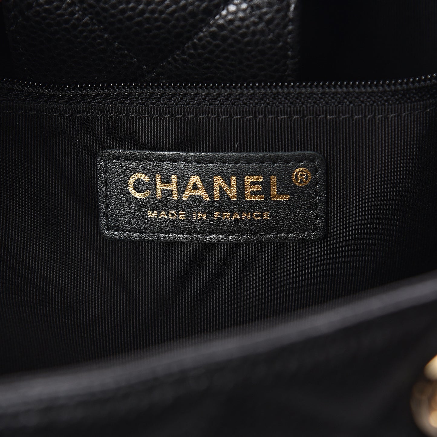 Caviar Quilted Large Shopping Tote Black
