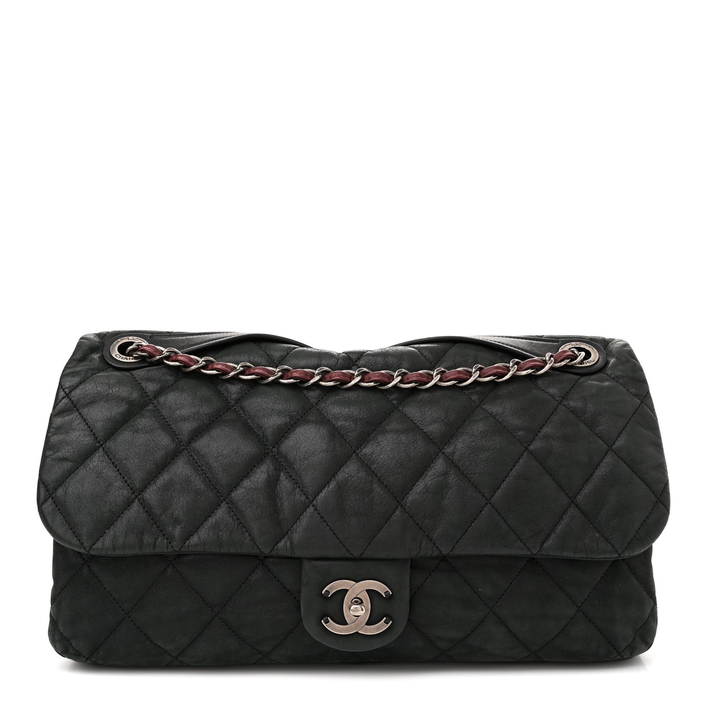 Iridescent Calfskin In The Mix Jumbo Flap Green Black
