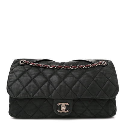Chanel Iridescent Calfskin In The Mix Jumbo Flap Green Black 1 of 12