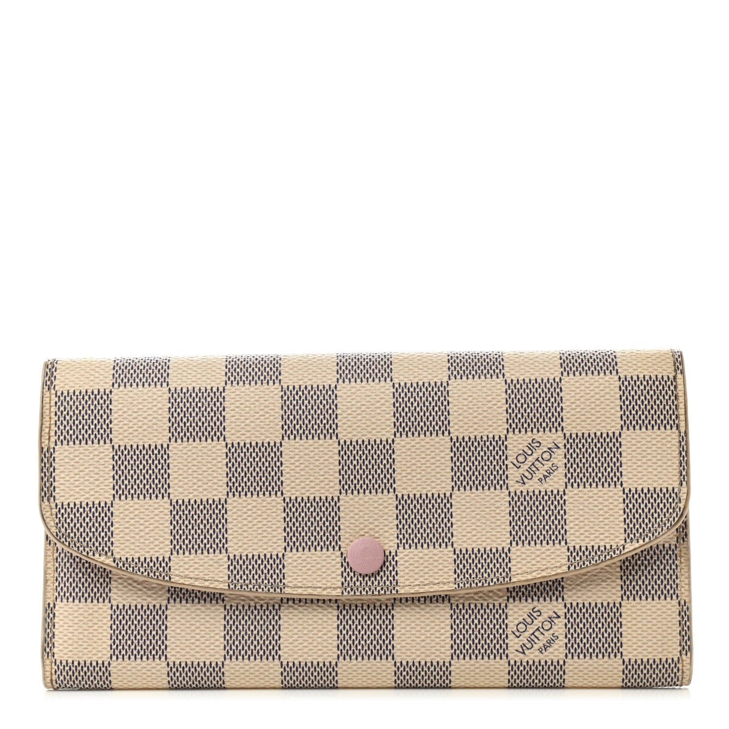 Louis Vuitton Damier Azur Emilie Wallet Rose Ballerine 1 of 15