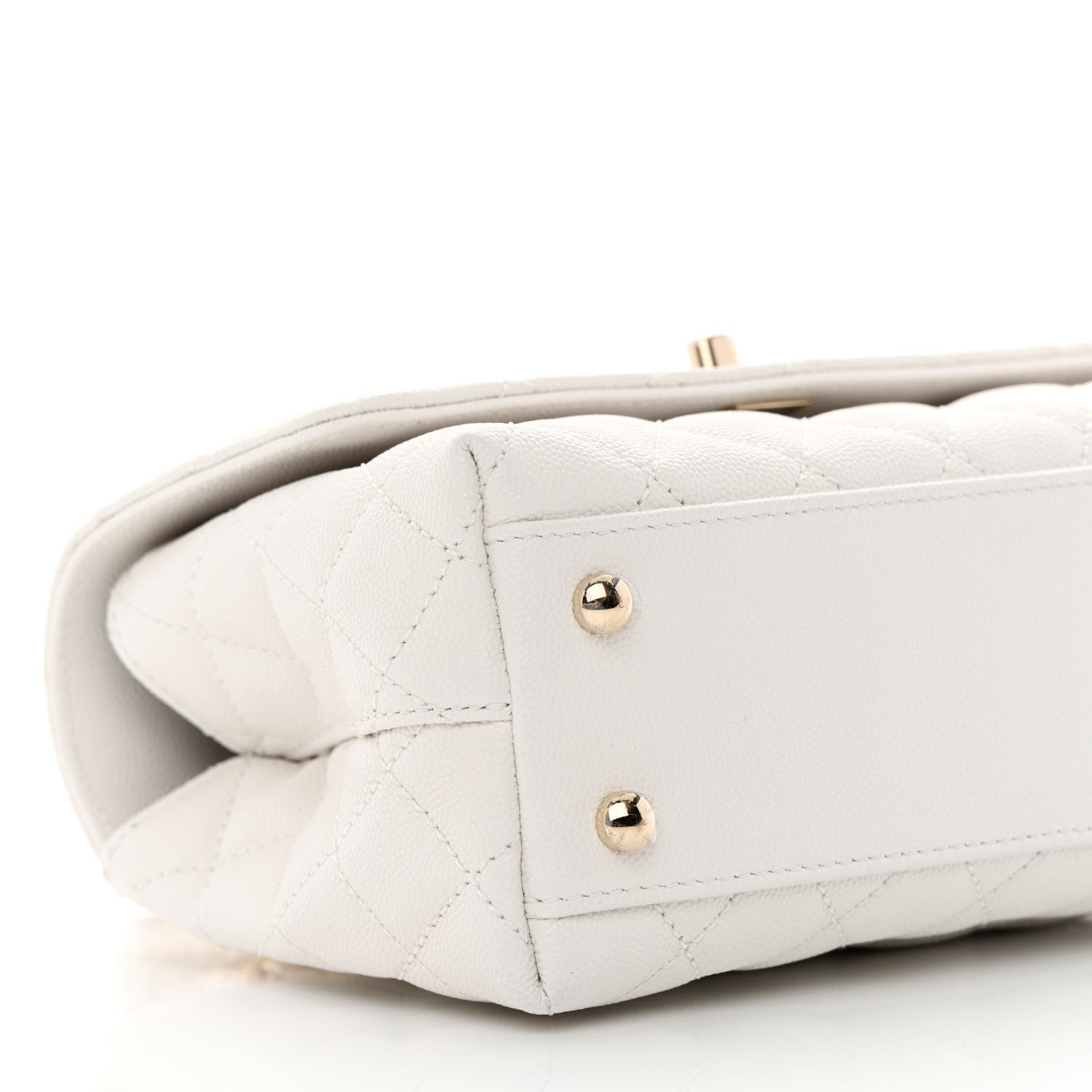 Chanel Caviar Quilted Mini Coco Handle Flap White 10 of 13