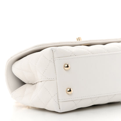 Chanel Caviar Quilted Mini Coco Handle Flap White 10 of 13