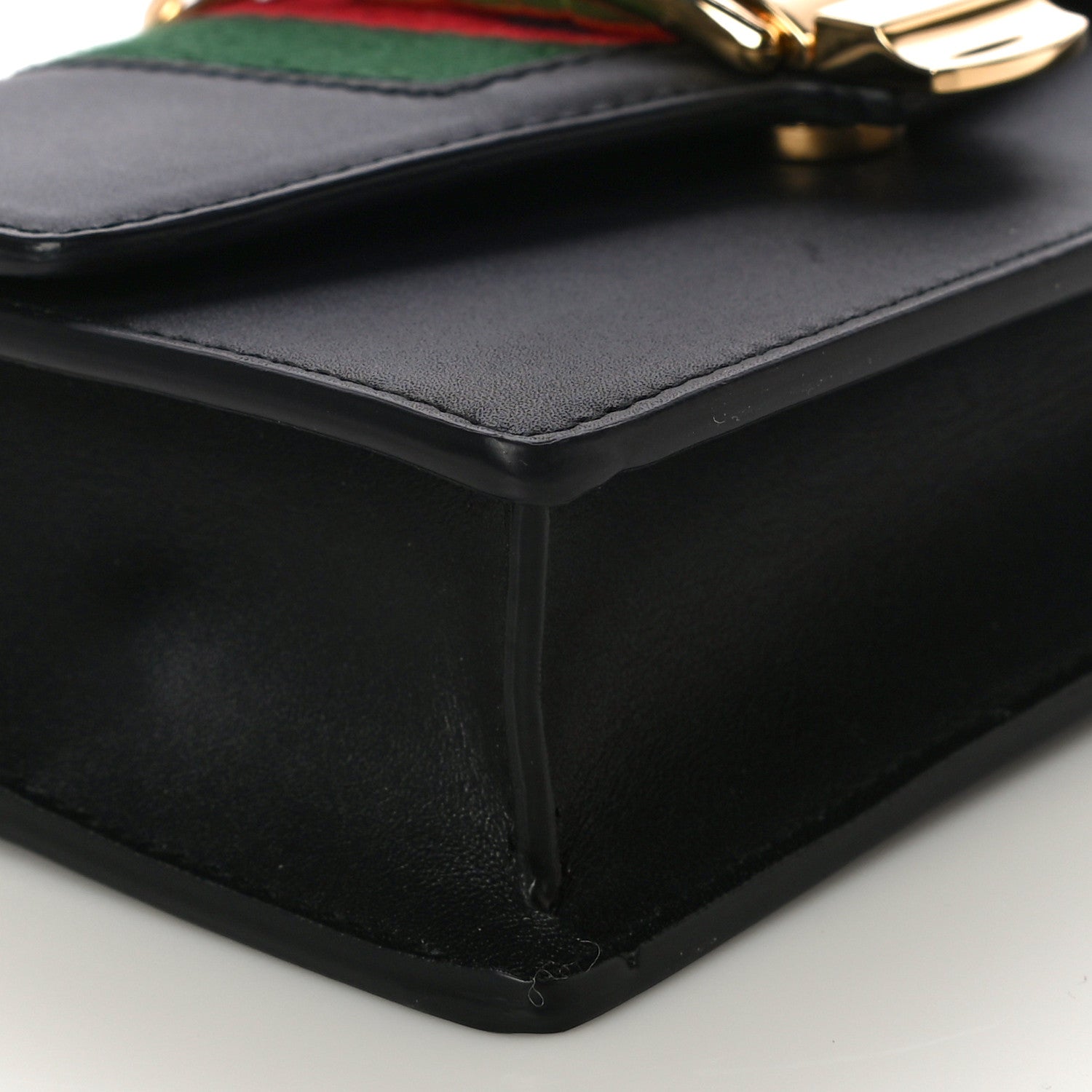 Gucci Calfskin Super Mini Sylvie Chain Shoulder Bag Black 9 of 14