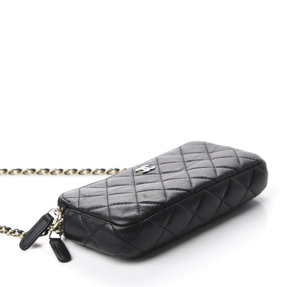 Chanel Lambskin Quilted Small Clutch With Chain Black 4 of 11