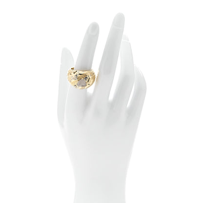 John Hardy 18K Yellow Gold Grey Diamond Lahar Dome Ring 54 7 2 of 5