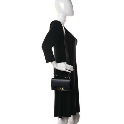 Alexander McQueen Calfskin Skull Lock Mini Crossbody Bag Black 2 of 13
