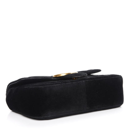Gucci Velvet Matelasse Mini GG Marmont Shoulder Bag Black 4 of 7