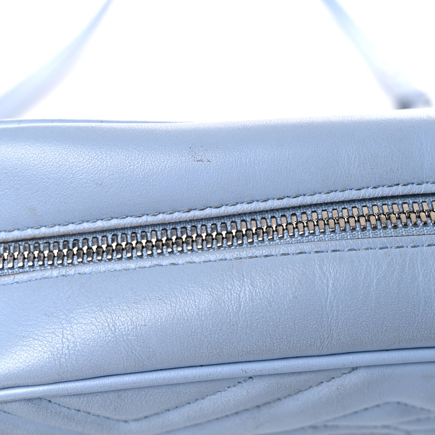 Calfskin Matelasse Small GG Marmont Chain Shoulder Bag Porcelain Light Blue
