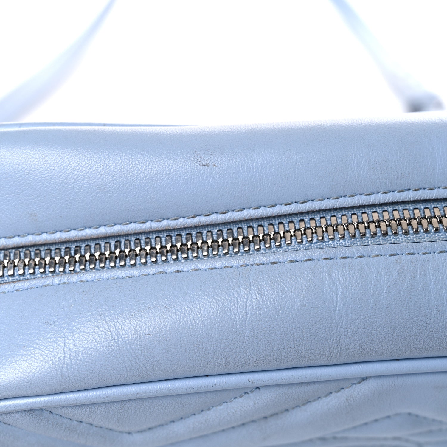 Gucci Calfskin Matelasse Small GG Marmont Chain Shoulder Bag Porcelain Light Blue 22 of 24