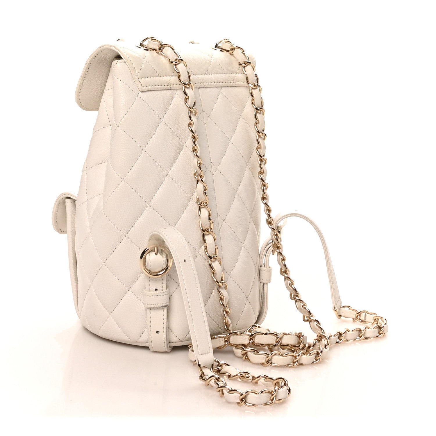 Chanel Caviar Quilted Pockets Backpack White 3 of 10