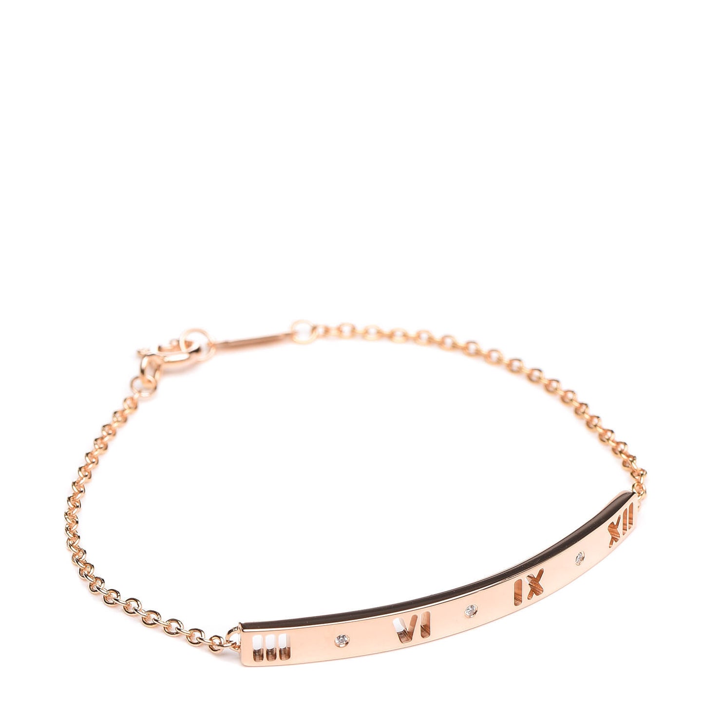 18K Rose Gold Diamond Atlas Bar Pierced Bracelet