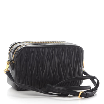 Miu Miu Nappa Matelasse Double Zip Pochette Clutch Black 3 of 9