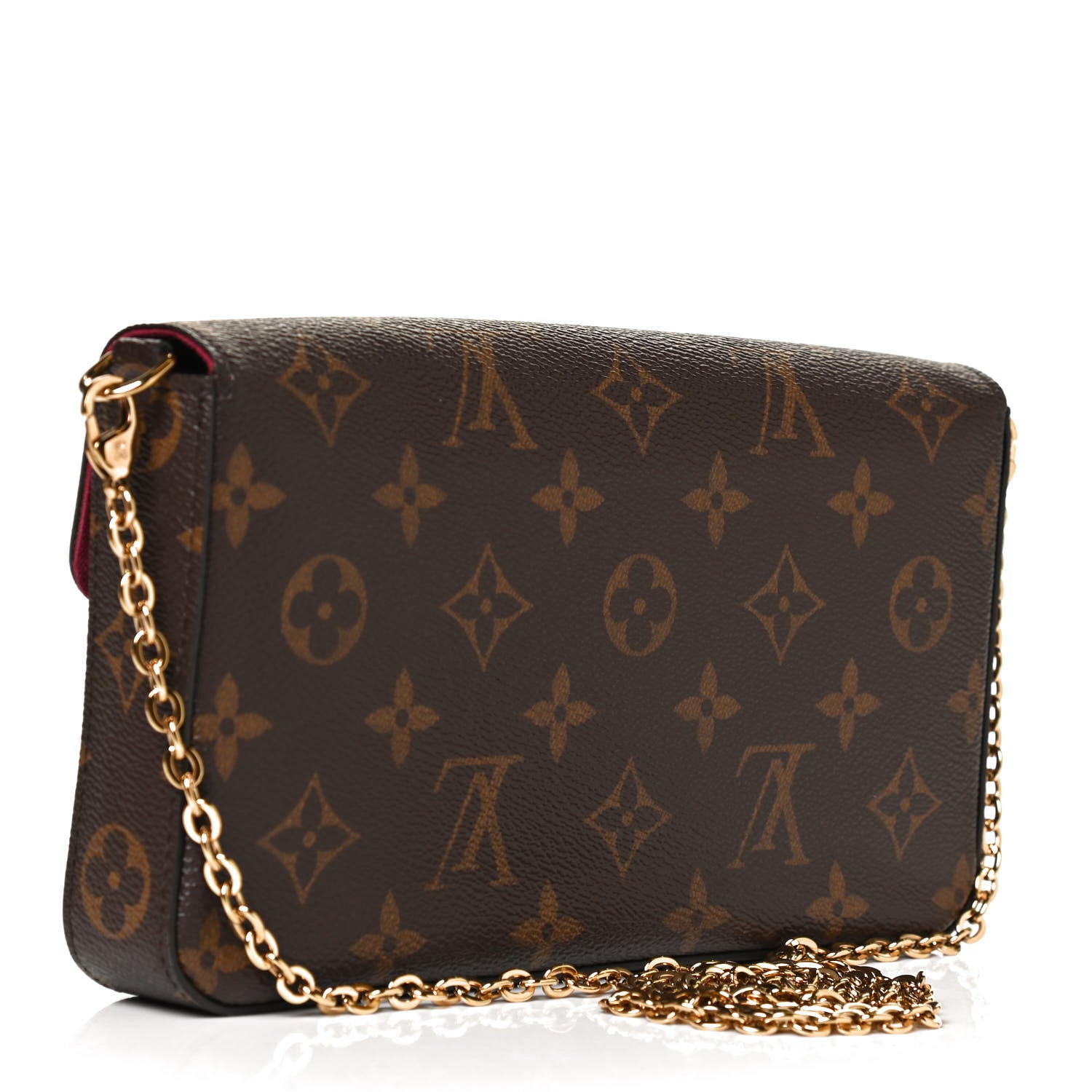 Louis Vuitton Monogram Pochette Felicie Chain Wallet Fuchsia 2 of 10