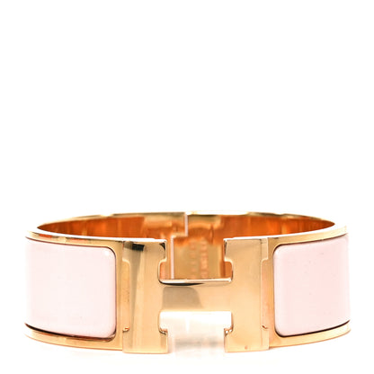 Hermes Enamel Wide Clic Clac H PM Bracelet Rose Candeur 2 of 10