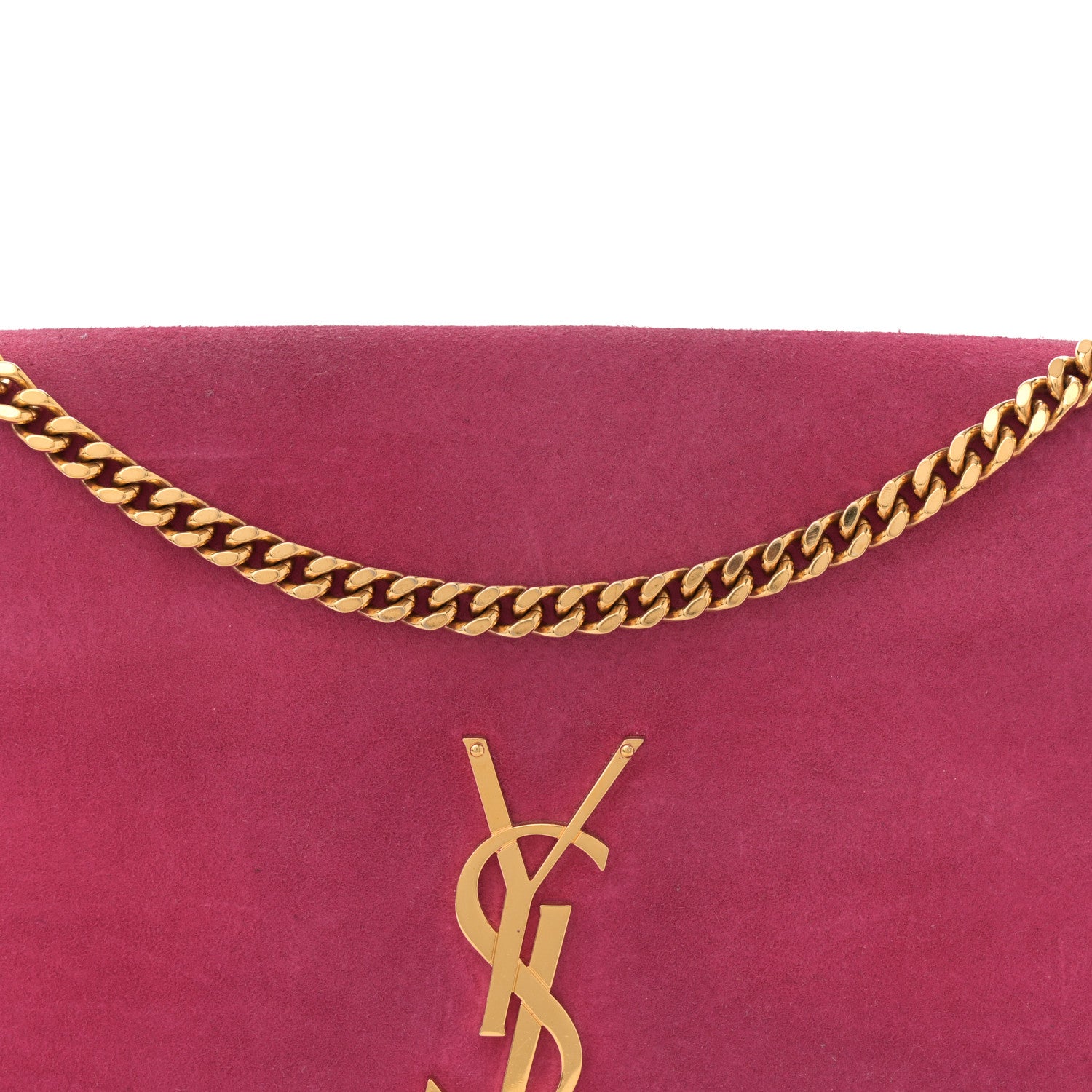 Saint Laurent Suede Medium Monogram Kate Tassel Shoulder Bag Lipstick Fuchsia 8 of 13
