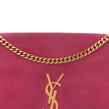 Saint Laurent Suede Medium Monogram Kate Tassel Shoulder Bag Lipstick Fuchsia 8 of 13