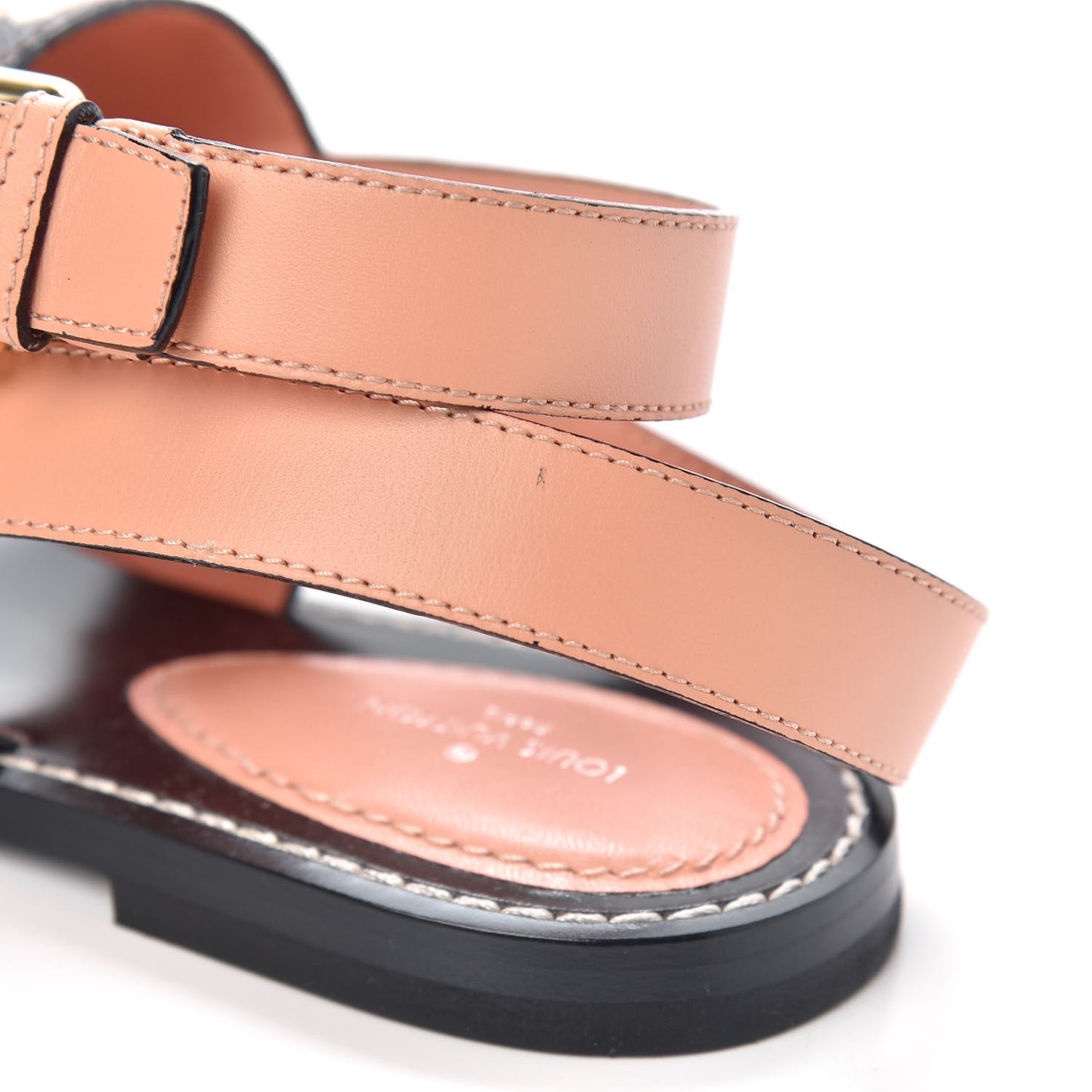 Calfskin Damier Ebene Passenger Flat Sandals 39 Venus Pink
