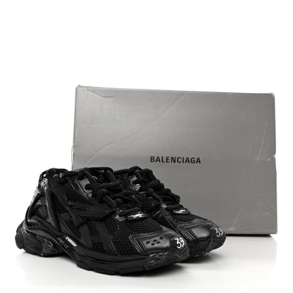Balenciaga Mesh Rubber Monocolor Womens Runner Sneakers 39 Black 9 of 9