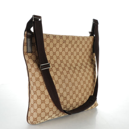 Gucci Monogram Large Flat Messenger Bag Dark Brown 3 of 7