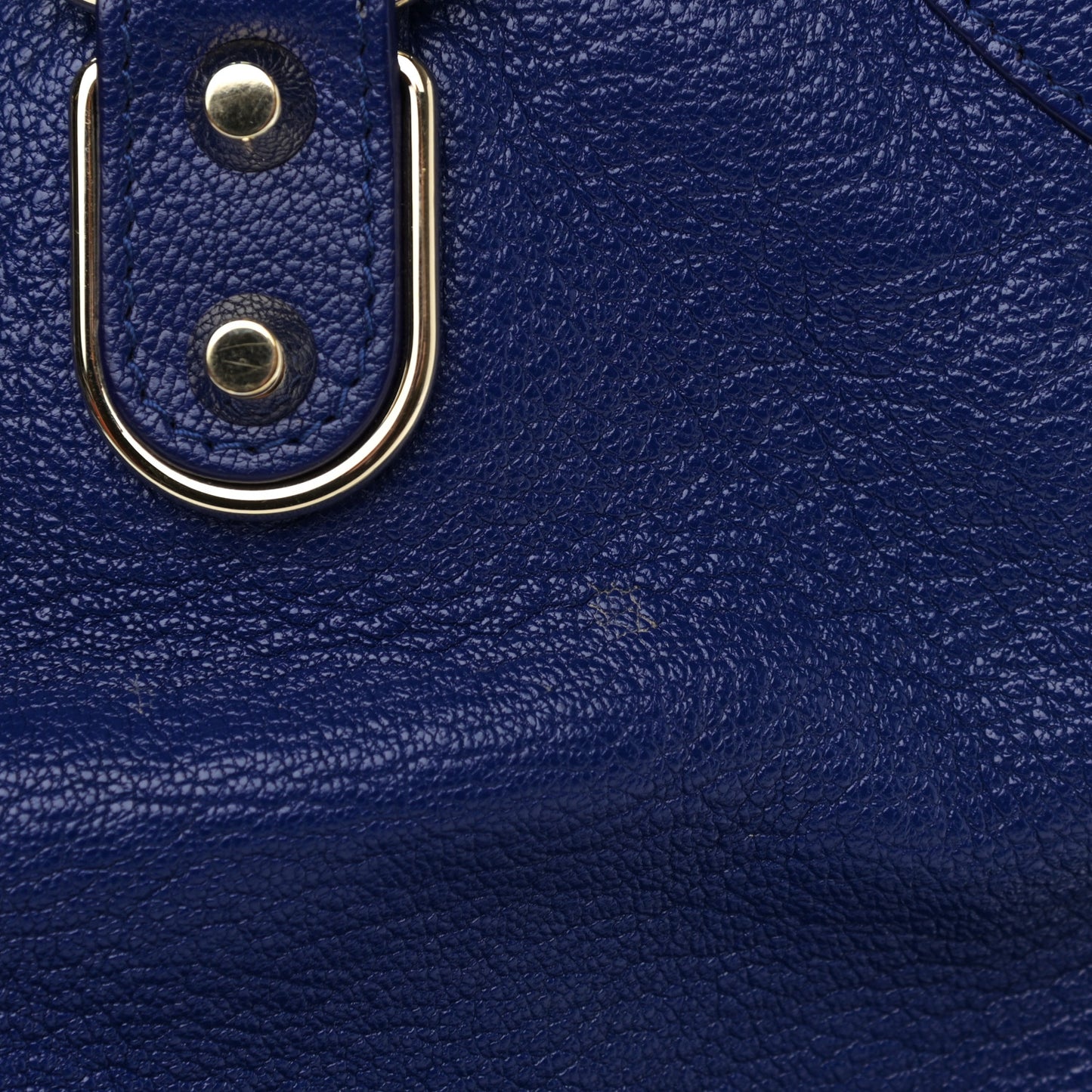 Agneau Gold Hardware Metallic Edge City Bleu Roi