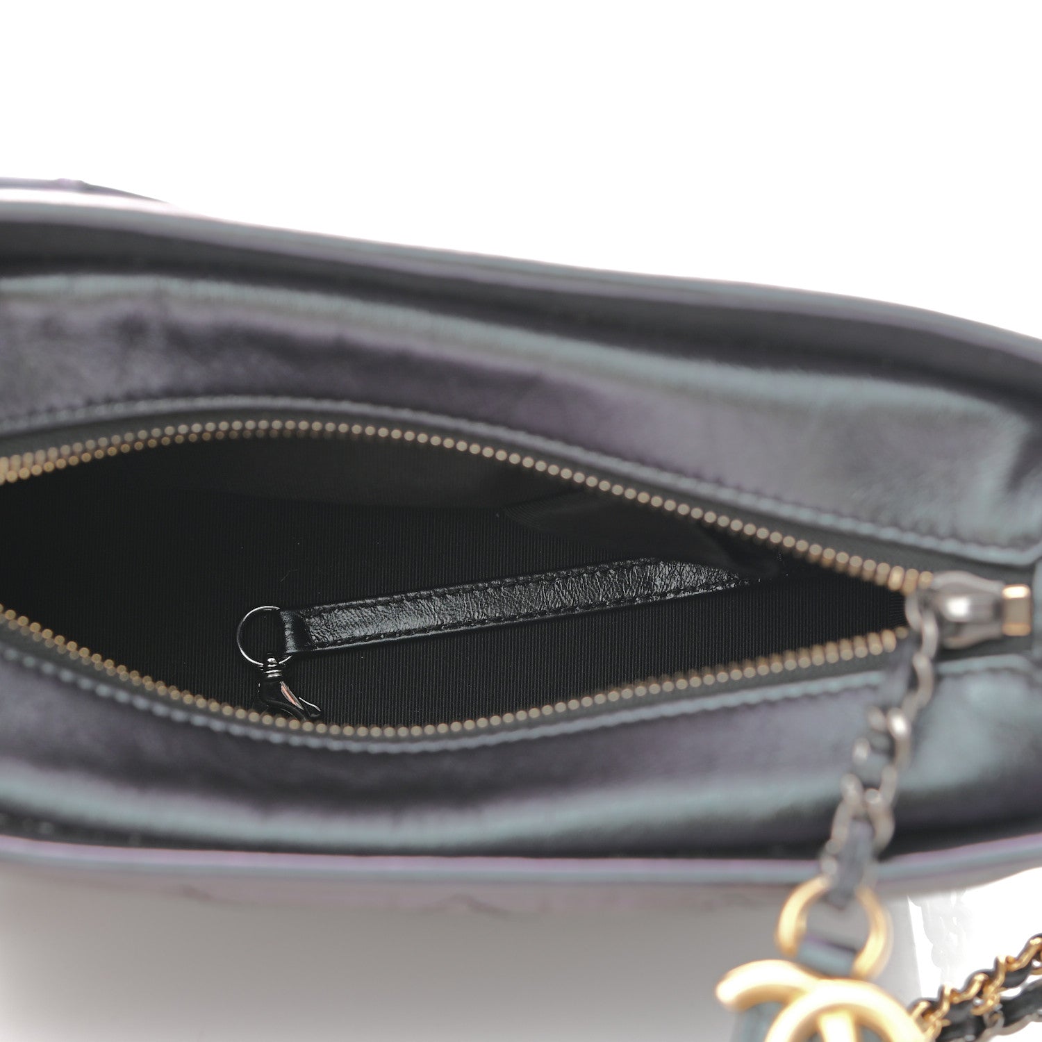 Chanel Iridescent Aged Calfskin Quilted Small Gabrielle Hobo Black 5 of 10
