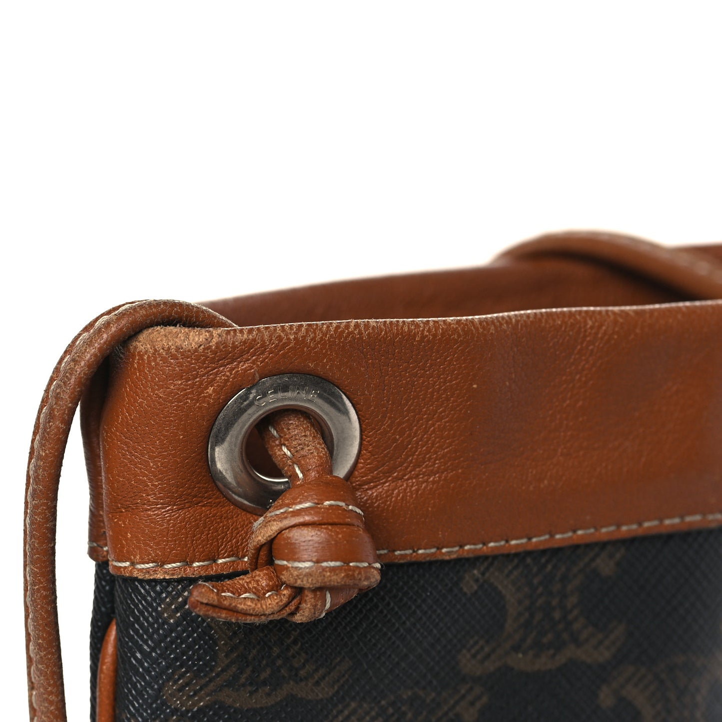 Triomphe Canvas Calfskin Mini Poche Bag Tan