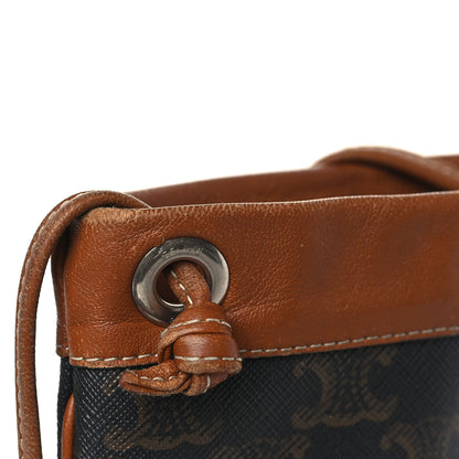 Celine Triomphe Canvas Calfskin Mini Poche Bag Tan 9 of 11