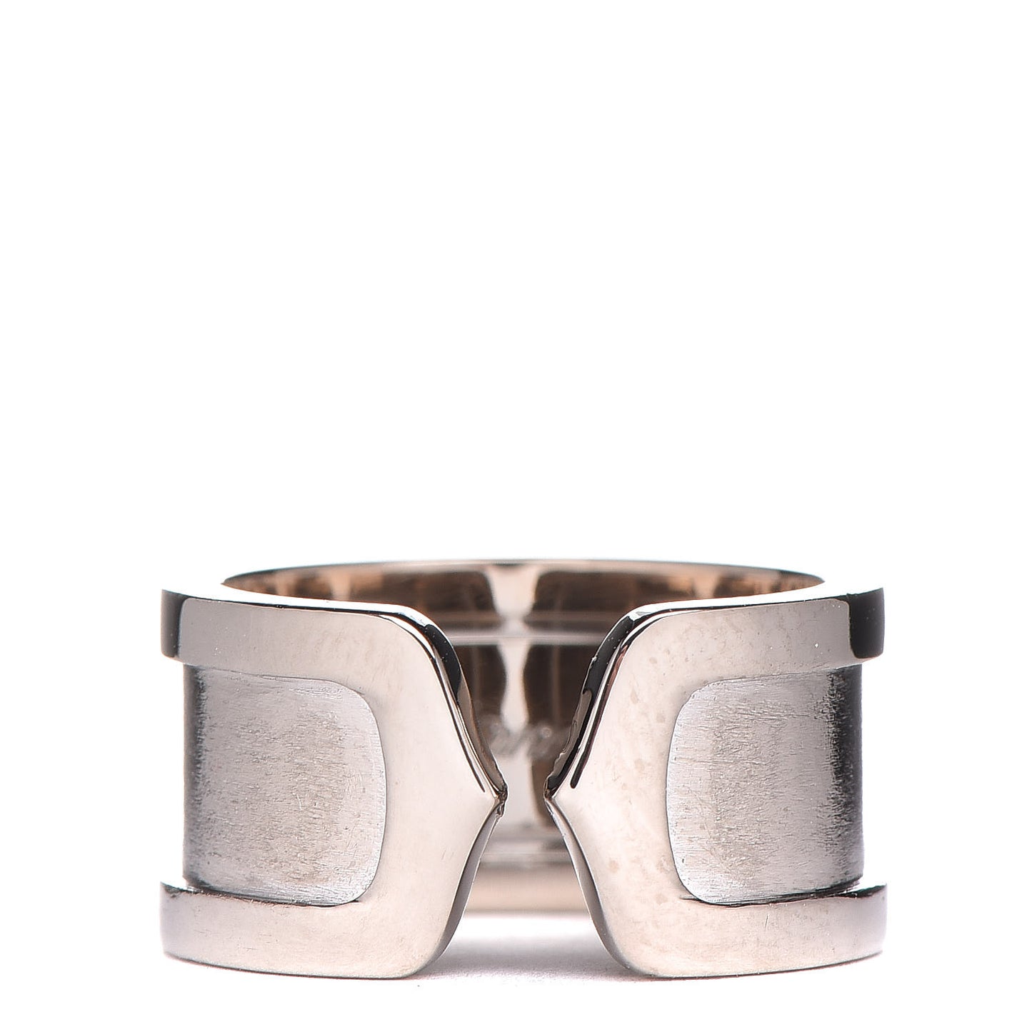 18K White Gold 10mm Logo De Ring 50 5.25