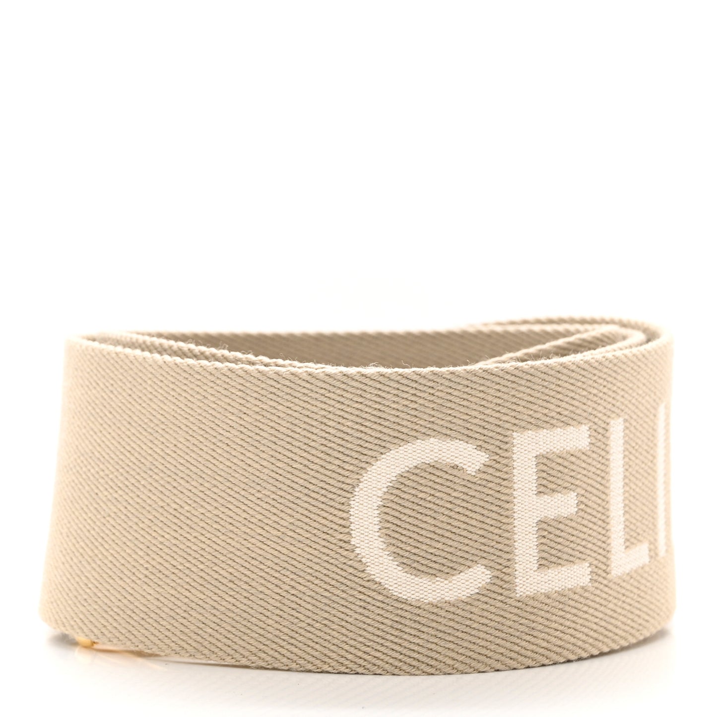 Jacquard Wool Logo Long Strap Beige White