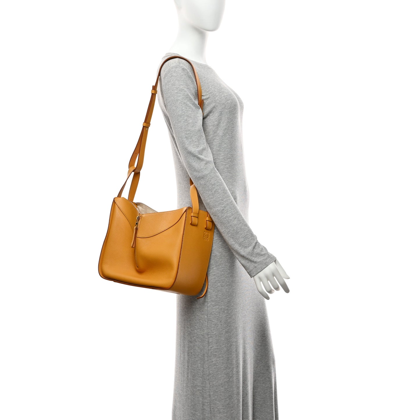 Grained Calfskin Small Hammock Shoulder Bag  Yellow