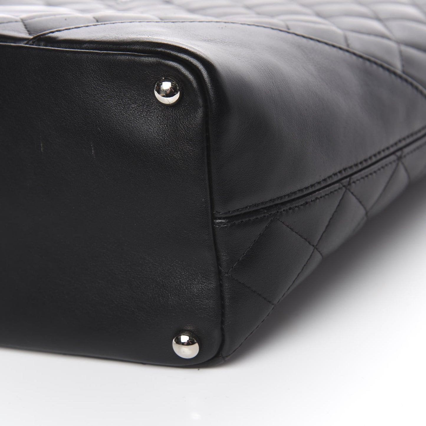 Calfskin Quilted Medium Cambon Tote Black