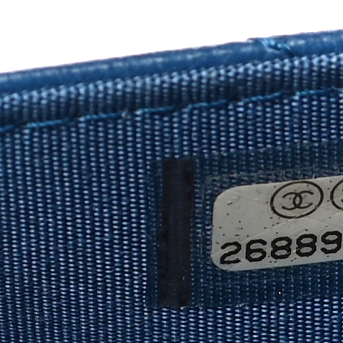 Lambskin Chevron Quilted Trendy CC Wallet On Chain WOC Blue