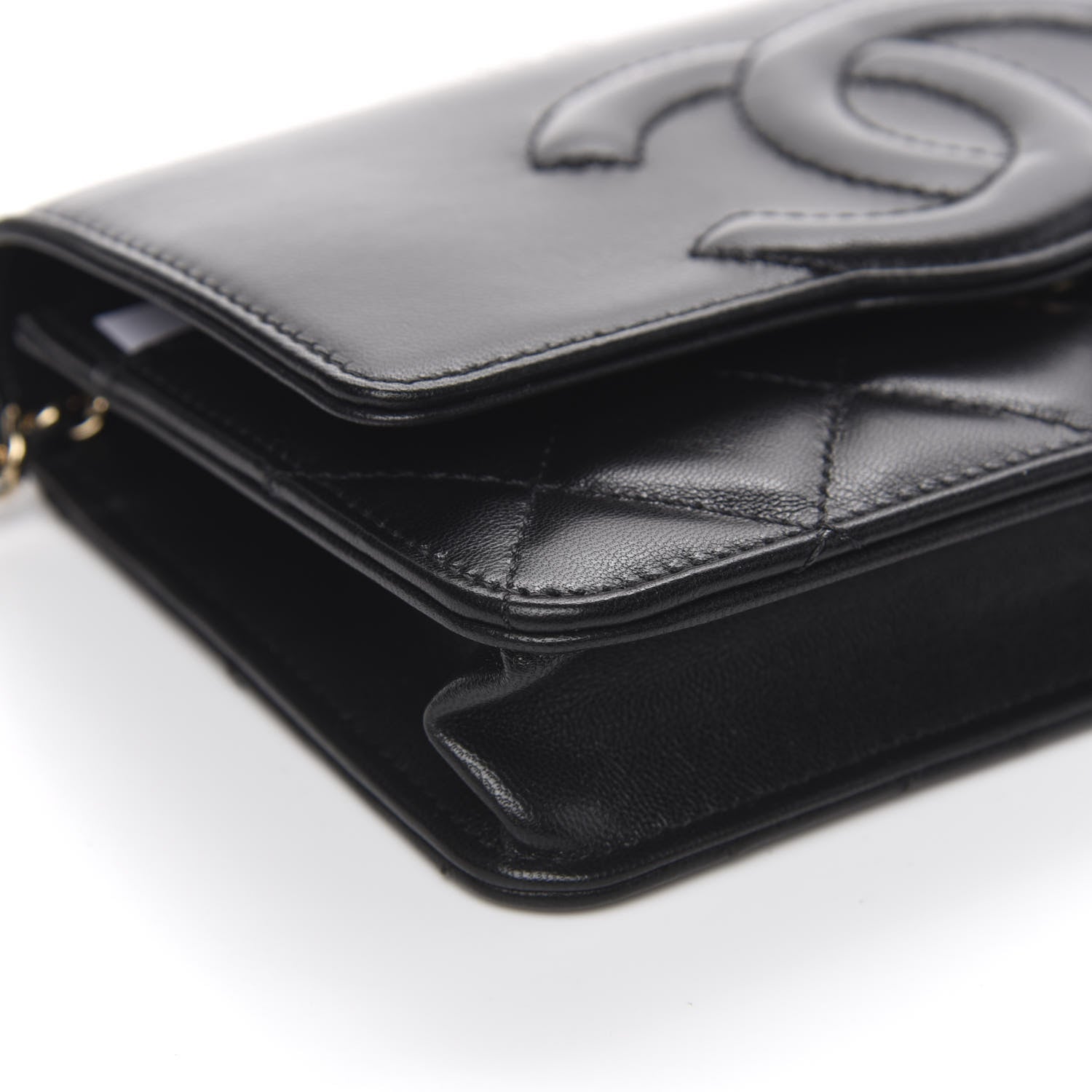 Chanel Goatskin Quilted Timeless CC Wallet On Chain WOC Black 9 of 12