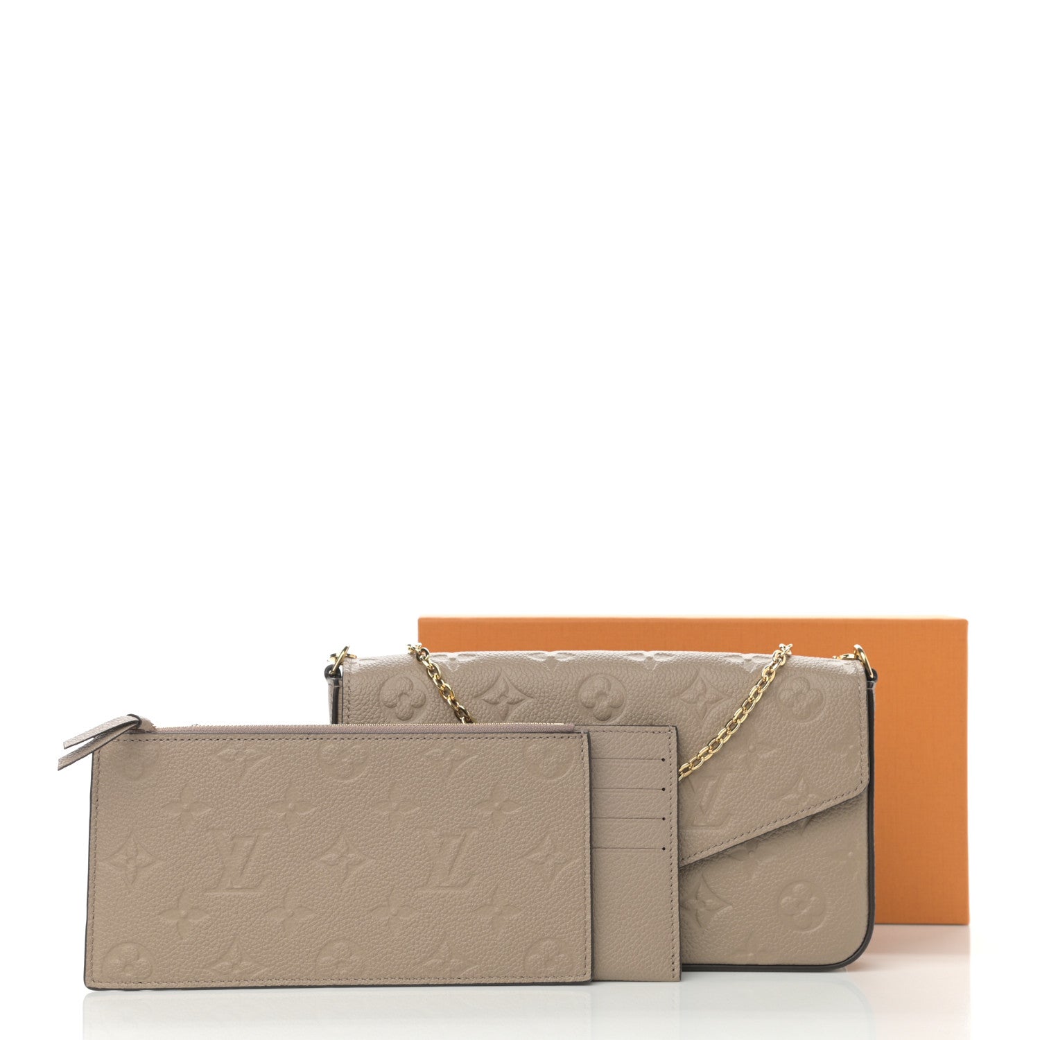 Louis Vuitton Empreinte Pochette Felicie Chain Wallet Tourterelle 8 of 8