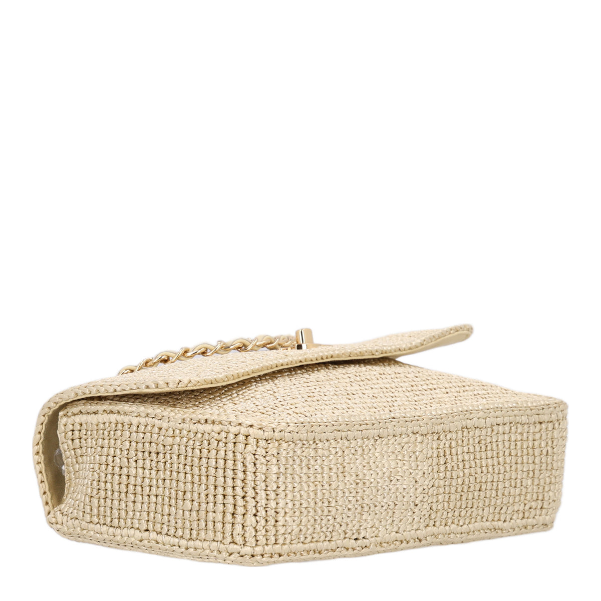 Braided Raffia Small Coco Beach Flap Beige