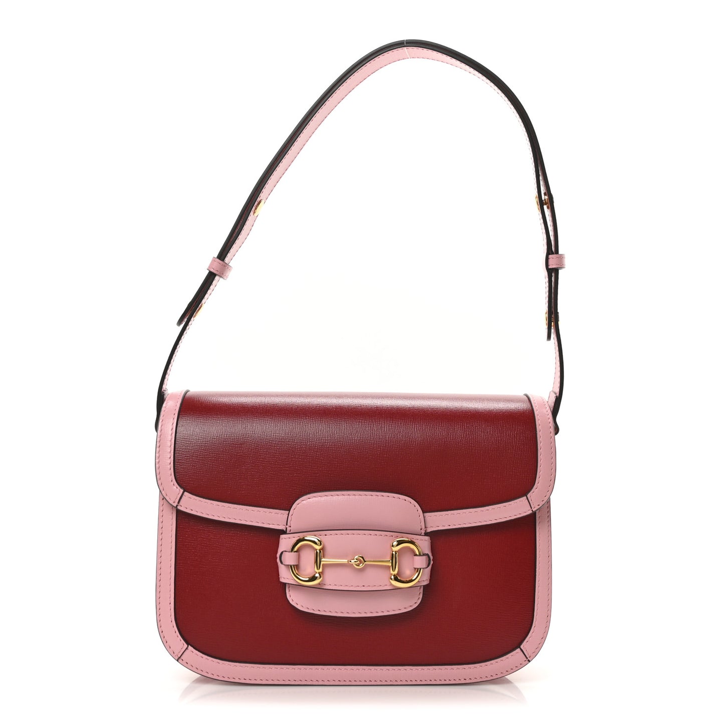 Azalea Calfskin Horsebit 1955 Shoulder Bag New Cherry Red Wild Rose